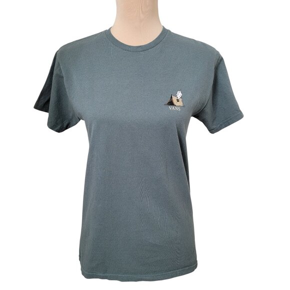 Vans Size S Moss Green Classic Fit Tee "Lets Trip More" Camp Graphic T-Shirt - Picture 1 of 11